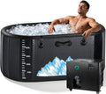 Cold Plunge Tub, 248 Gallon, 1 Horsepower, Heavy-Duty Ice Bath Tub for Athletes with Hot & Cold, Portable Inflatable Plunge Chiller with Water Treatment Kit, Immersion Therapy, Wifi (Black, 1 Set)
