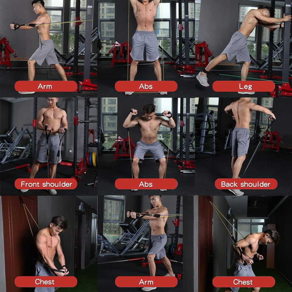 Resistance Bands with Handles, 5-Level Exercise Bands for Workout