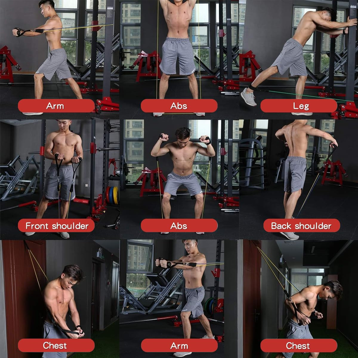 Resistance Bands with Handles, 5-Level Exercise Bands for Workout
