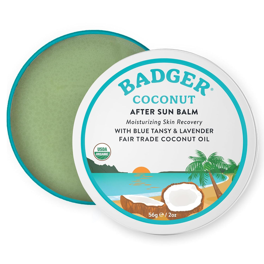 Organic Coconut Aftersun Balm, Cooling & Moisturizing, 2 Oz Tin