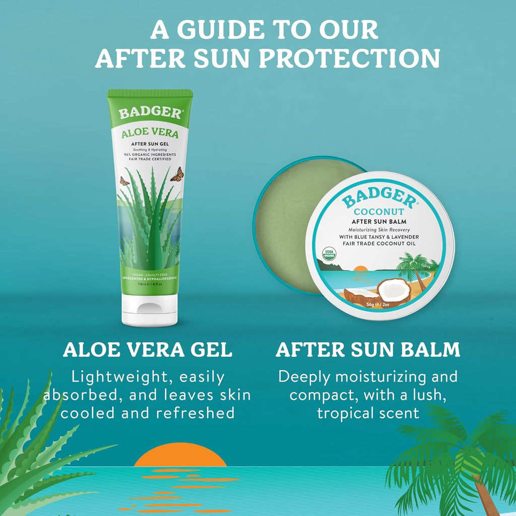 Organic Coconut Aftersun Balm, Cooling & Moisturizing, 2 Oz Tin