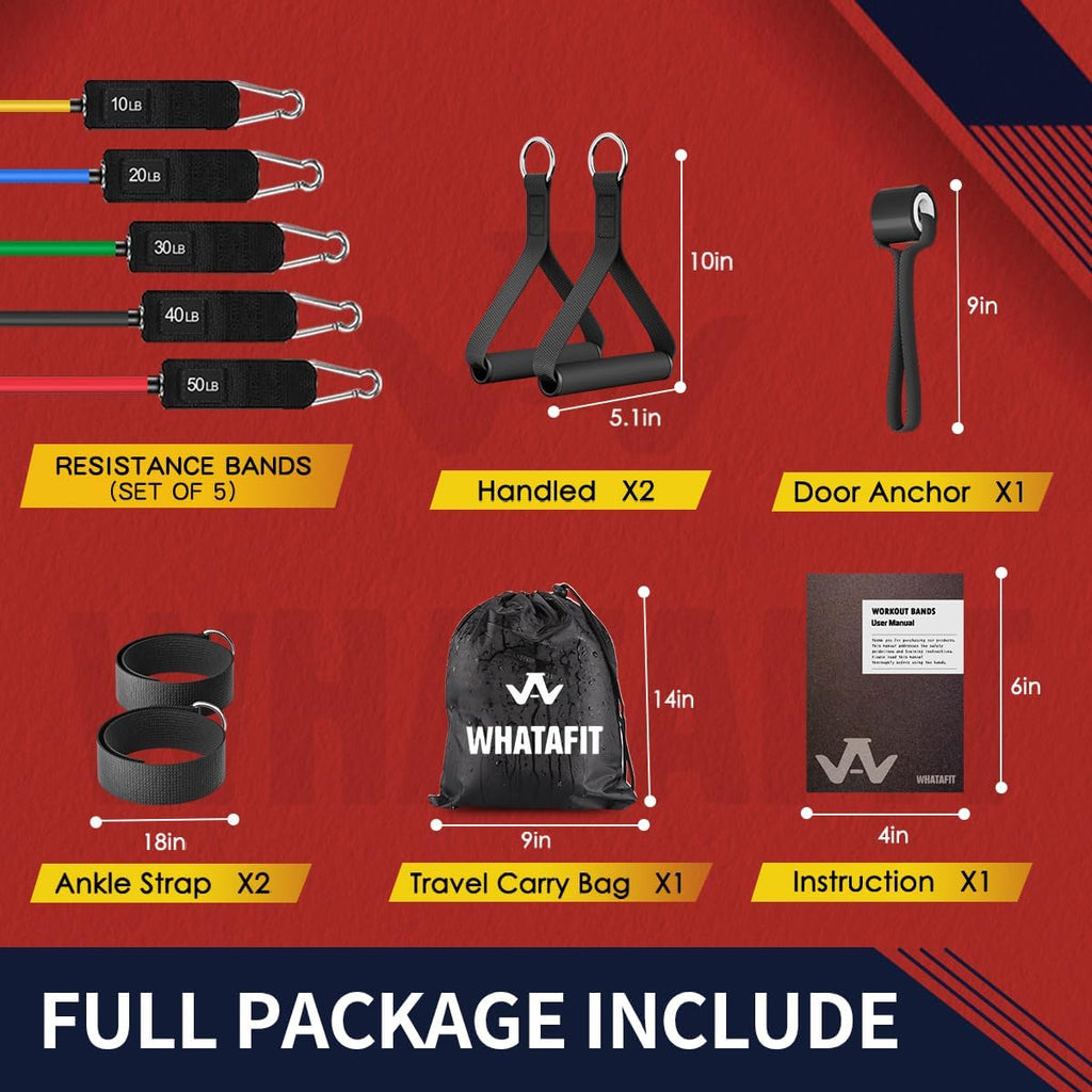 Resistance Bands with Handles, 5-Level Exercise Bands for Workout